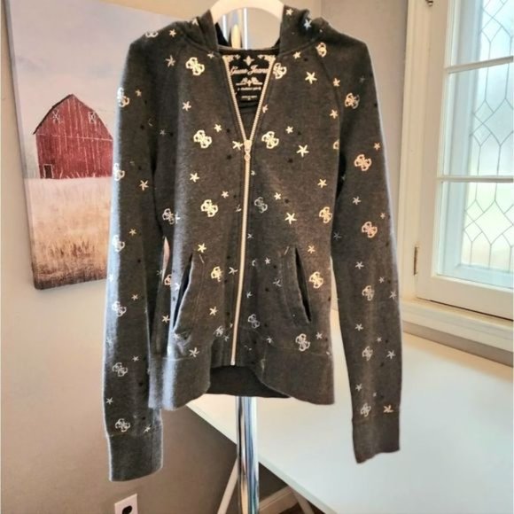 GUESS Jeans Stars & Logo Zip Up Hoodie Sweater xs - Picture 3 of 7